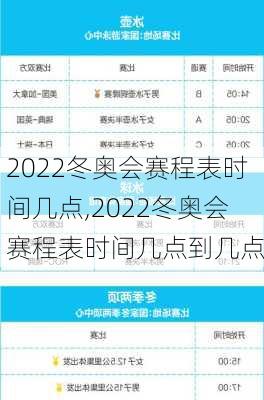 2022冬奥会赛程表时间几点,2022冬奥会赛程表时间几点到几点