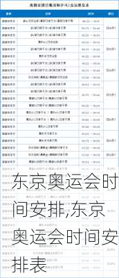 东京奥运会时间安排,东京奥运会时间安排表