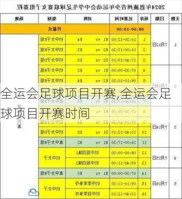 全运会足球项目开赛,全运会足球项目开赛时间