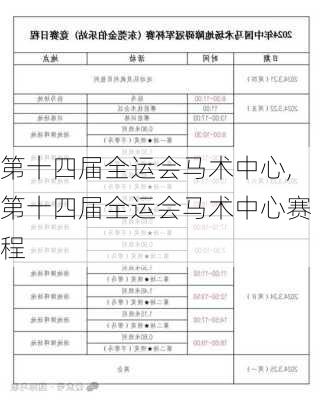 第十四届全运会马术中心,第十四届全运会马术中心赛程