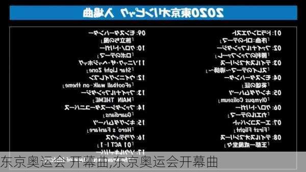 东京奥运会 开幕曲,东京奥运会开幕曲