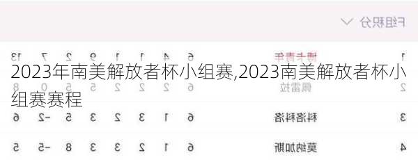 2023年南美解放者杯小组赛,2023南美解放者杯小组赛赛程