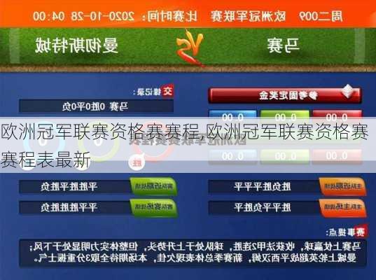 欧洲冠军联赛资格赛赛程,欧洲冠军联赛资格赛赛程表最新