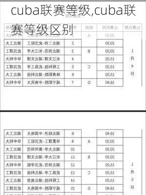 cuba联赛等级,cuba联赛等级区别