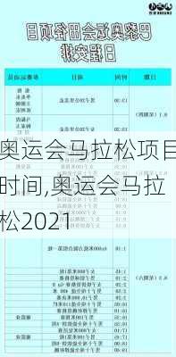 奥运会马拉松项目时间,奥运会马拉松2021