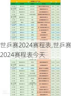 世乒赛2024赛程表,世乒赛2024赛程表今天