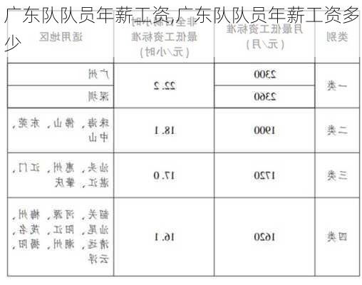 广东队队员年薪工资,广东队队员年薪工资多少