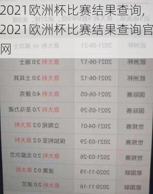 2021欧洲杯比赛结果查询,2021欧洲杯比赛结果查询官网