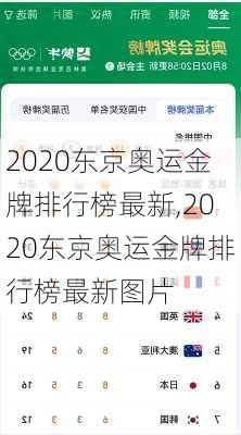 2020东京奥运金牌排行榜最新,2020东京奥运金牌排行榜最新图片