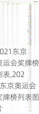 2021东京奥运会奖牌榜列表,2021东京奥运会奖牌榜列表图片