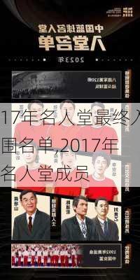 17年名人堂最终入围名单,2017年名人堂成员