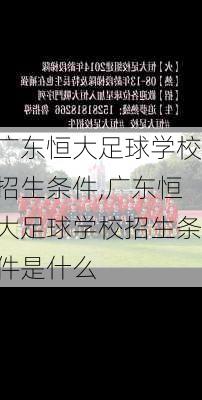 广东恒大足球学校招生条件,广东恒大足球学校招生条件是什么