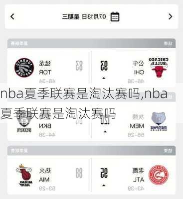 nba夏季联赛是淘汰赛吗,nba夏季联赛是淘汰赛吗