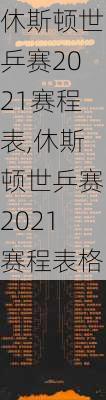 休斯顿世乒赛2021赛程表,休斯顿世乒赛2021赛程表格