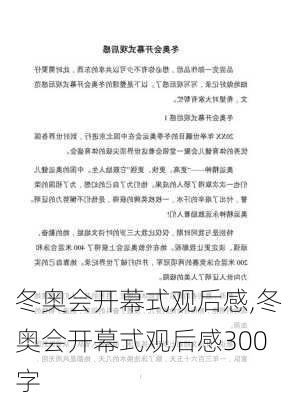 冬奥会开幕式观后感,冬奥会开幕式观后感300字