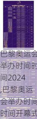 巴黎奥运会举办时间时间2024,巴黎奥运会举办时间时间开幕式