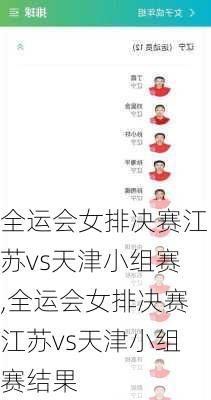 全运会女排决赛江苏vs天津小组赛,全运会女排决赛江苏vs天津小组赛结果