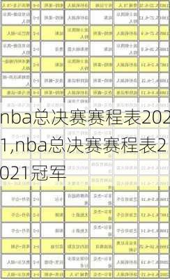 nba总决赛赛程表2021,nba总决赛赛程表2021冠军