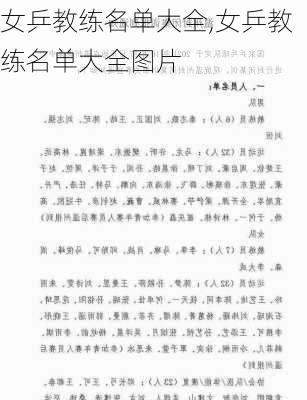 女乒教练名单大全,女乒教练名单大全图片