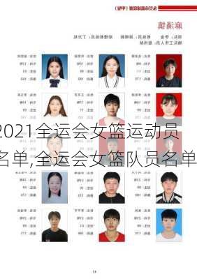 2021全运会女篮运动员名单,全运会女篮队员名单