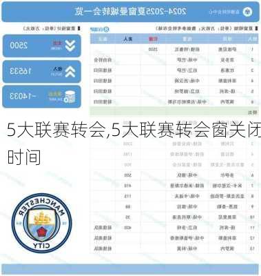 5大联赛转会,5大联赛转会窗关闭时间