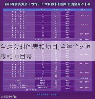 全运会时间表和项目,全运会时间表和项目表