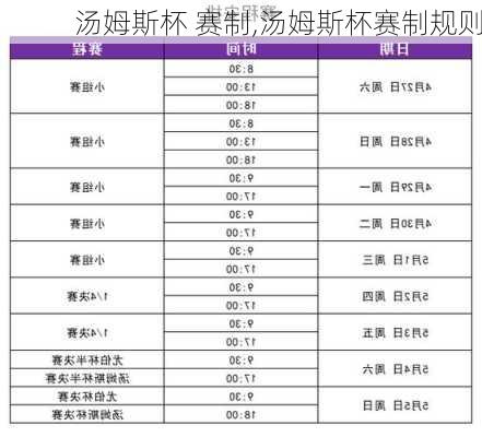 汤姆斯杯 赛制,汤姆斯杯赛制规则